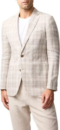 Rodd & Gunn Waverly Park Plaid Linen Sport Coat in Oatmeal at Nordstrom Rack, Size X-Large