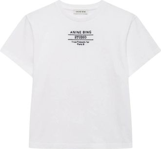 Anine Bing Tops, Dames, Wit, L, Katoen, Shelley Tee