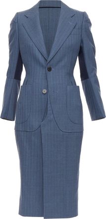 Junya Watanabe pinstriped tromp loeil seam coat