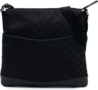 Gucci Pre-owned Cross Body Bags, female, Black, Size: ONE SIZE Pre-owned Canvas Crossbody Bag