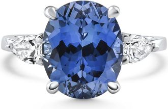 Pompeii3 4 1/3Ct Oval Tanzanite & Diamond Anniversary Engagement Ring 14k Gold Lab Grown