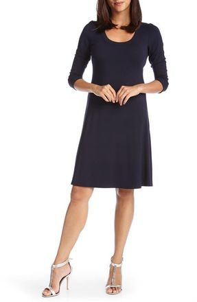 Karen Kane A-Line Jersey Dress in Navy at Nordstrom, Size X-Small P