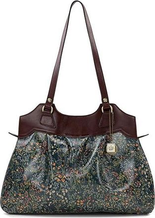 Patricia Nash Napoli Satchel - Anniversary Satchel Womens Handbags Tuscan Fields Print - 375, Faux Suede/Leather/Polyester