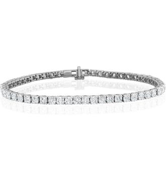 The Diamond Store 10ct Lab Diamond Tennis Bracelet Claw Set in 9K White Gold