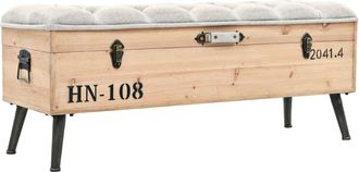 vidaXL Vidaxl - Banco De Almacenaje Madera Maciza De Abeto 110 Cm