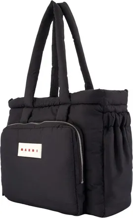 Marni Mens Puffy Quilted Tote Black Synthetic