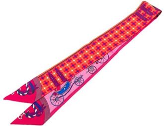 Herm&egrave;s Pre-owned Scarves, female, Pink, Size: ONE SIZE Pre-owned Les Voitures Nouvelles Twilly Scarf