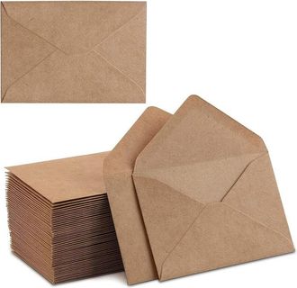 OEM Sobre Kraft - 135 X 185 Mm - Papel Reciclado 130 G/m&sup2; - Cierre H&uacute;medo - Solapa Triangular - Lote De 100