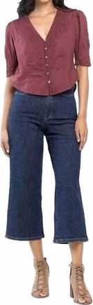 Judy Blue High Waisted Tummy Control Tailored Crop Wide Leg Jean In Blue