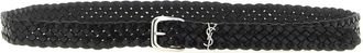 Saint Laurent Black Cassandre Textured Belt
