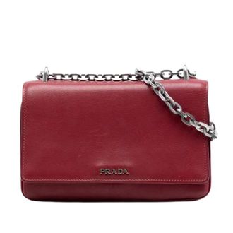 Prada Pre-owned Crossbody Bag - Dames - Pre-owned - Rood - Maat: ONE Size Leer