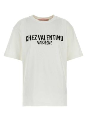 Valentino Garavani Womens White Cotton T-shirt - Ivory - Size X-Small