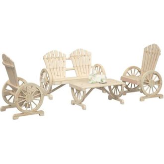 vidaXL vidaXL Set Salotto da Giardino 4 pz in Legno Massello di Abete