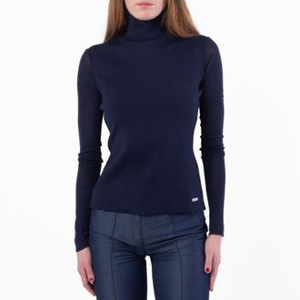 Ferragamo Long-Sleeved Turtleneck Top, Size X-Large