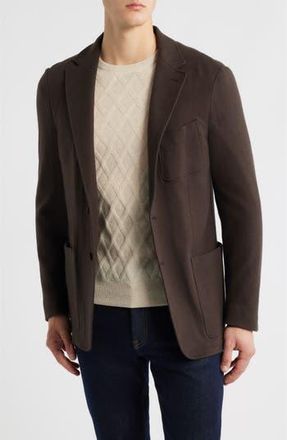Canali Trim Fit Cotton & Cashmere Jacket in Dark Brown at Nordstrom Rack, Size 56