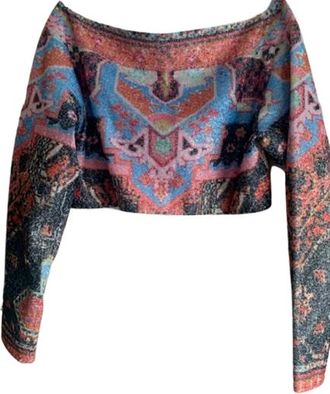 Balmain Abstract Printed Off The Shoulder Top Size XXS