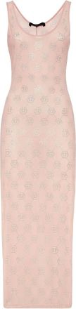 Philipp Plein Abito midi con monogramma - Rosa