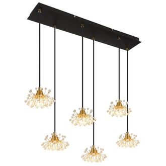 Netlighting Fiore Cluster Pendant Ceiling Light Matt Black 6x G9