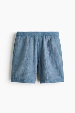 H&M Relaxed Fit Muslin Shorts in Dusty Blue at Nordstrom, Size Xx-Large