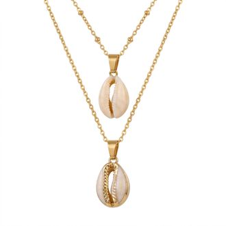 Liv Oliver 18K Gold Beach Charm Layer Necklace