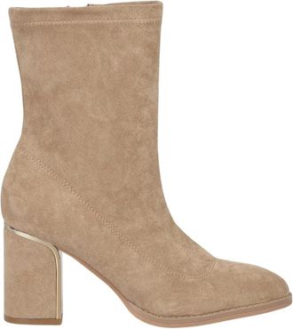 Alma En Pena Nauwsluitende Bootie Blokhakken - Dames - Laarzen met Hak - Beige - 39 EU - Schoenen