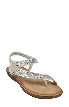 Good Choice Shoes Reille Embellished Ankle Strap Sandal in Silver at Nordstrom Rack, Size 6.5