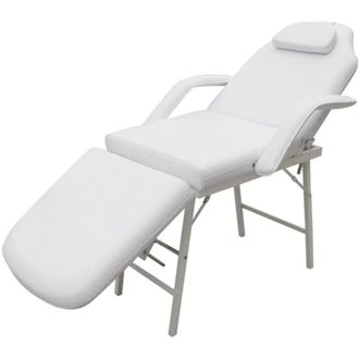 vidaXL Sedia poltrona massaggio trattamenti tattoo,portatile bianco