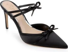 Badgley Mischka Klarise Pointed Toe Pump in Black Satin at Nordstrom Rack, Size 6