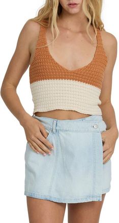 Billabong Anders Colorblock Sweater Tank in Caramel Cafe at Nordstrom, Size X-Small