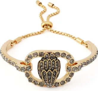 Kurt Geiger Chelsea Eagle Head Slider Cuff Bracelet in Black Diamond at Nordstrom