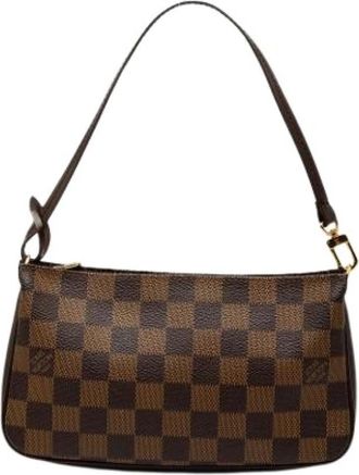Louis Vuitton Pre-owned Navona Schoudertas - Dames - Vintage Schoudertas - Bruin - ONE Size - Leer - Vintage