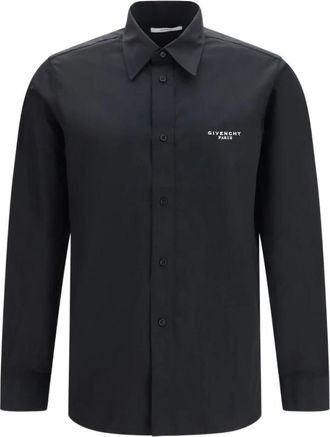 Givenchy Heren overhemd met korte mouwen - Heren - Casual Overhemden - Zwart - 2XL - Nylon - Overhemden