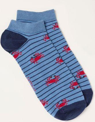 Fat Face FatFace Blue Crab Trainer Socks