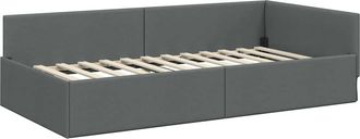 vidaXL Estructura De Cama En Esquina Gris Oscuro 100 X 203 Cm Tela Vidaxl