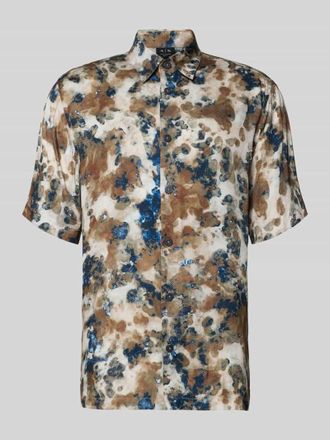 A|X Armani Exchange Boxy Fit Freizeithemd aus Viskose im Allover-Look in Beige, Gr&ouml;&szlig;e XXL