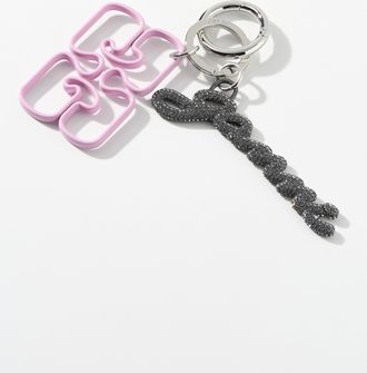 Ganni Womens Shimmering abstract charm key chain