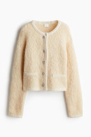 H&M Boucl&eacute;-Cardigan aus Wollmix - Beige