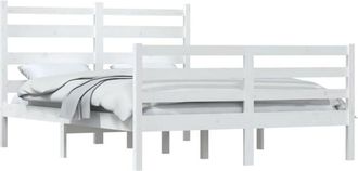 vidaXL Bed Frame without Mattress Solid Wood Pine 120x200 cm White Vidaxl