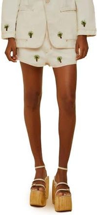 Farm Rio Embroidered Coconut Tree Shorts in Off-White at Nordstrom Rack, Size 25