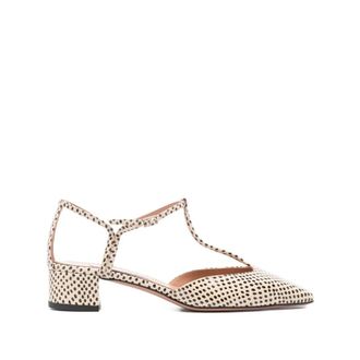 Aquazzura Schoenen, Dames, Beige, 38 1/2 EU, Leer, Sorbonne Bambi Snake Print Pump