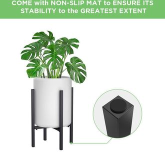 OEM Soporte Moderno Y Ajustable De Metal Para Macetas, Apto Para Uso Interior Y Exterior, Con Ancho Ajustable De 24 Cm A 36 Cm, Color Negro