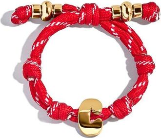 BaubleBar Knotty Initial Bracelet in Red C at Nordstrom