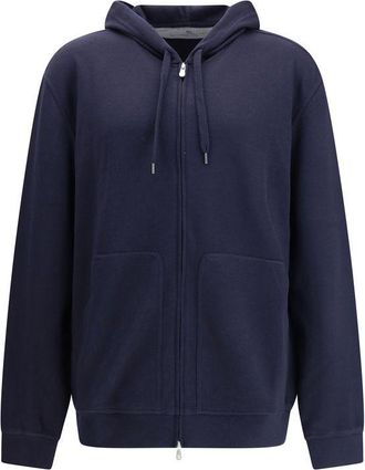 Brunello Cucinelli Blue Cashmere Mens Sweatshirt