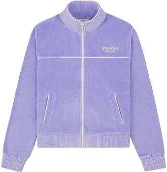 Sporty & Rich Script cotton velour track jacket - women - Cotton - S - Purple