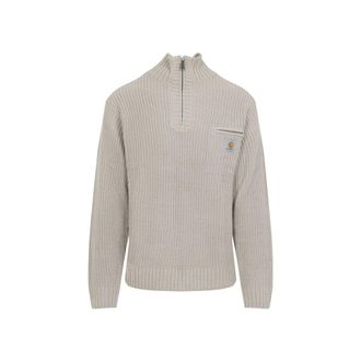 Carhartt Work in Progress Half-Zip Knitted Pullover With Ribbed Texture
