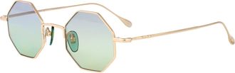 Gucci Unisex Sunglasses Gg1814s Gold-Light Blue Gold-Gold-Light Metal Gold/gold/light