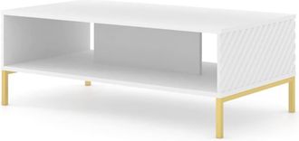 AKL FURNITURE Mesa de centro efecto madera Blanco