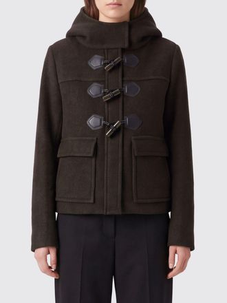 Ganni Montgomery corto in misto lana e cashmere con cappuccio e alamari