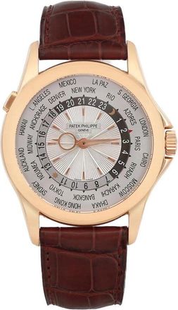 Patek Philippe Pre-owned Patek Philippe Complications World Time GMT Automatic Day-Night Silver Dial Mens Watch 5130R-001