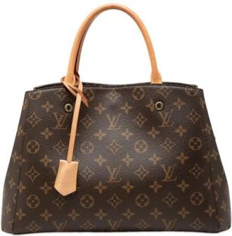 Louis Vuitton Pre-owned Montaigne MM - Dames - Vintage Handtas - Bruin - ONE Size - Leer - Vintage